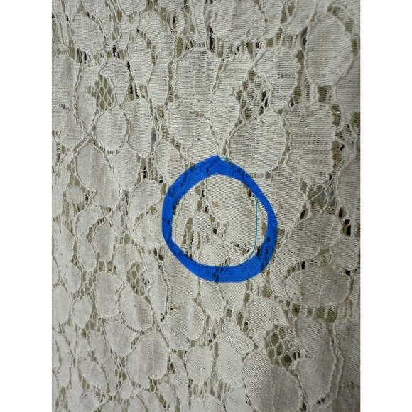 JCP 2X Womans Sheer Cream Floral Lace Top Boho Western Quiet Luxury Cap Slv-read - Picture 13 of 13